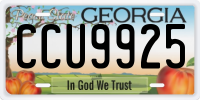GA license plate CCU9925