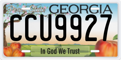 GA license plate CCU9927