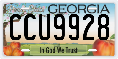 GA license plate CCU9928