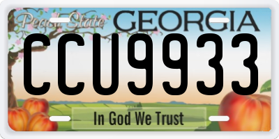 GA license plate CCU9933