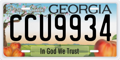 GA license plate CCU9934
