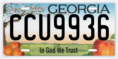 GA license plate CCU9936