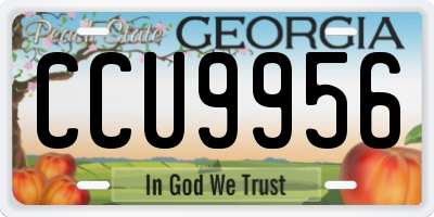 GA license plate CCU9956