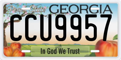 GA license plate CCU9957