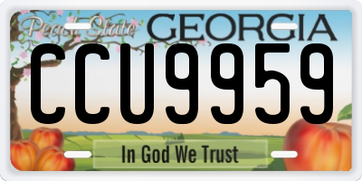 GA license plate CCU9959
