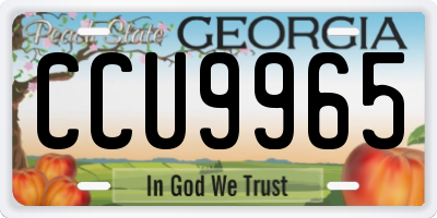GA license plate CCU9965