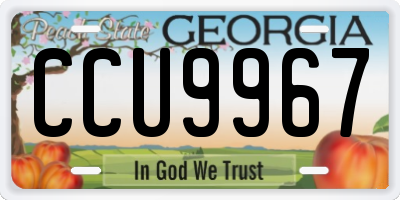 GA license plate CCU9967