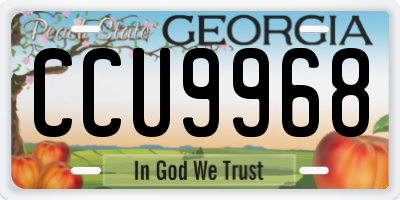GA license plate CCU9968