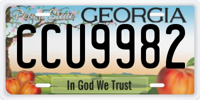 GA license plate CCU9982