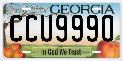 GA license plate CCU9990
