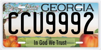 GA license plate CCU9992
