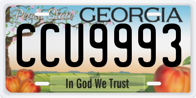 GA license plate CCU9993