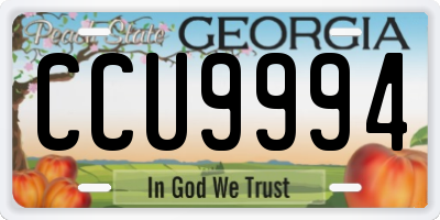 GA license plate CCU9994
