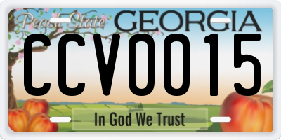 GA license plate CCV0015