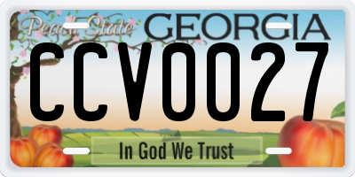 GA license plate CCV0027