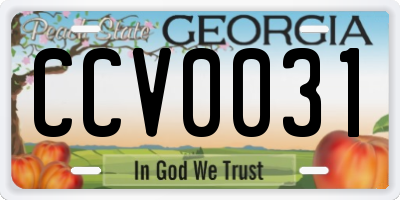 GA license plate CCV0031