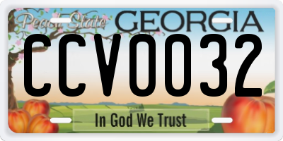 GA license plate CCV0032