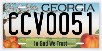 GA license plate CCV0051