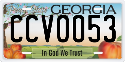 GA license plate CCV0053