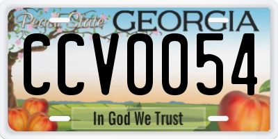 GA license plate CCV0054
