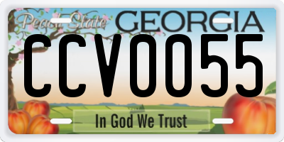 GA license plate CCV0055
