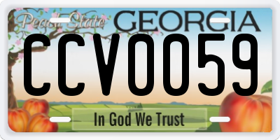 GA license plate CCV0059