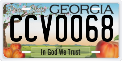 GA license plate CCV0068