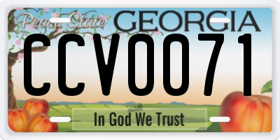 GA license plate CCV0071