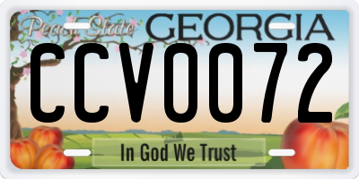 GA license plate CCV0072