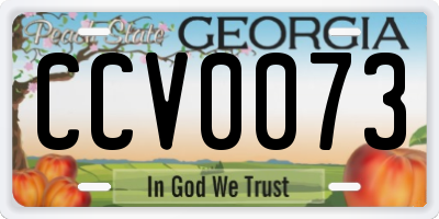 GA license plate CCV0073