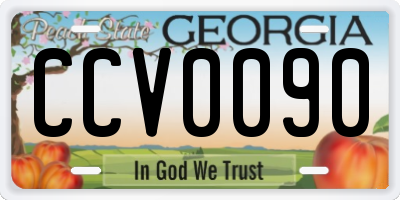 GA license plate CCV0090