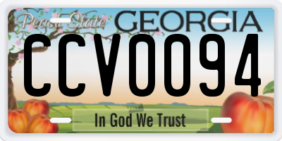 GA license plate CCV0094