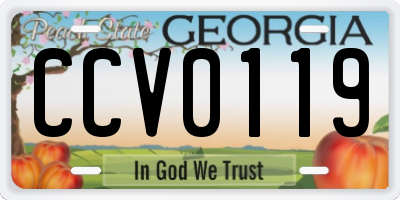 GA license plate CCV0119