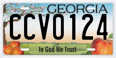 GA license plate CCV0124