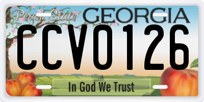 GA license plate CCV0126