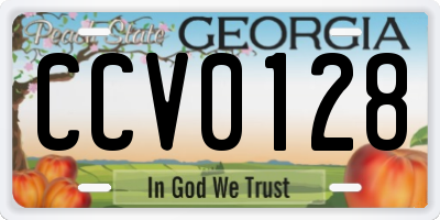 GA license plate CCV0128