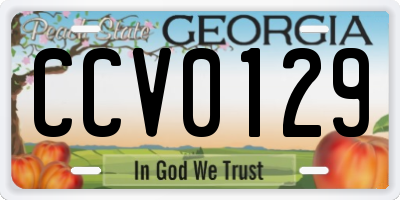 GA license plate CCV0129