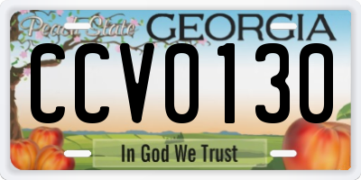 GA license plate CCV0130