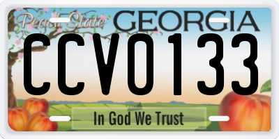 GA license plate CCV0133