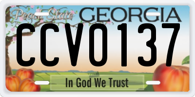 GA license plate CCV0137