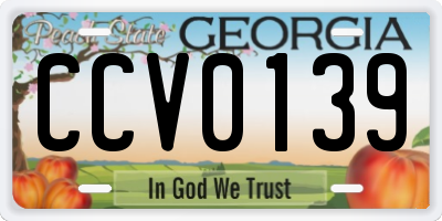 GA license plate CCV0139