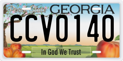 GA license plate CCV0140