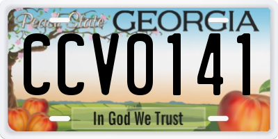 GA license plate CCV0141