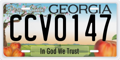 GA license plate CCV0147