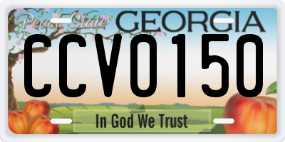 GA license plate CCV0150