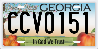 GA license plate CCV0151