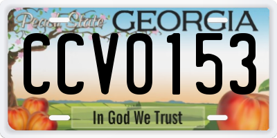 GA license plate CCV0153