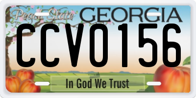 GA license plate CCV0156