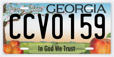 GA license plate CCV0159