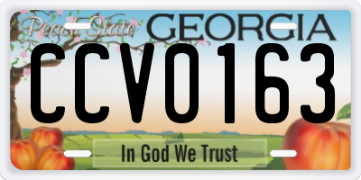 GA license plate CCV0163